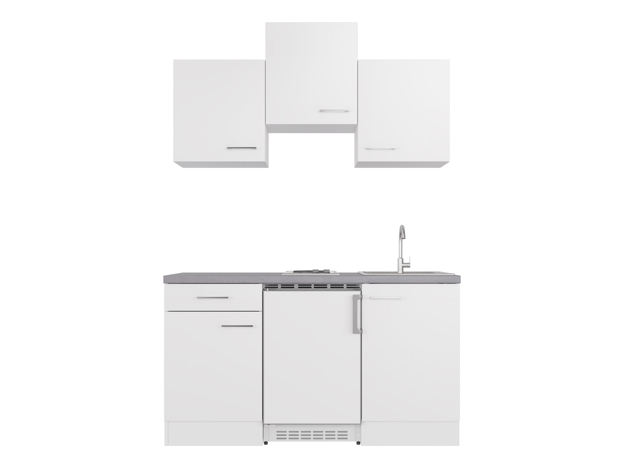 Singleküche mit E-Geräten - 150 cm breit - Weiß – Nawa