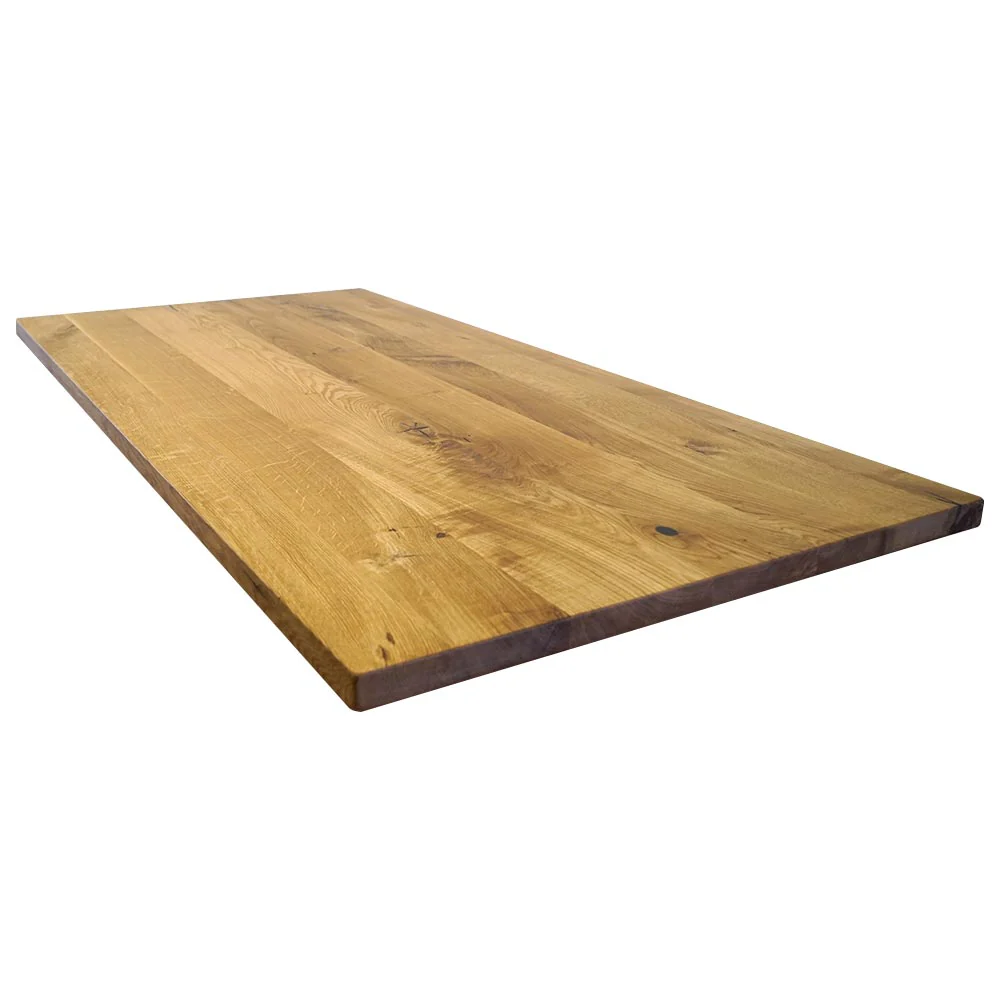 260 cm x 100 cm Tischplatte ohne Baumkante aus massiver Eiche