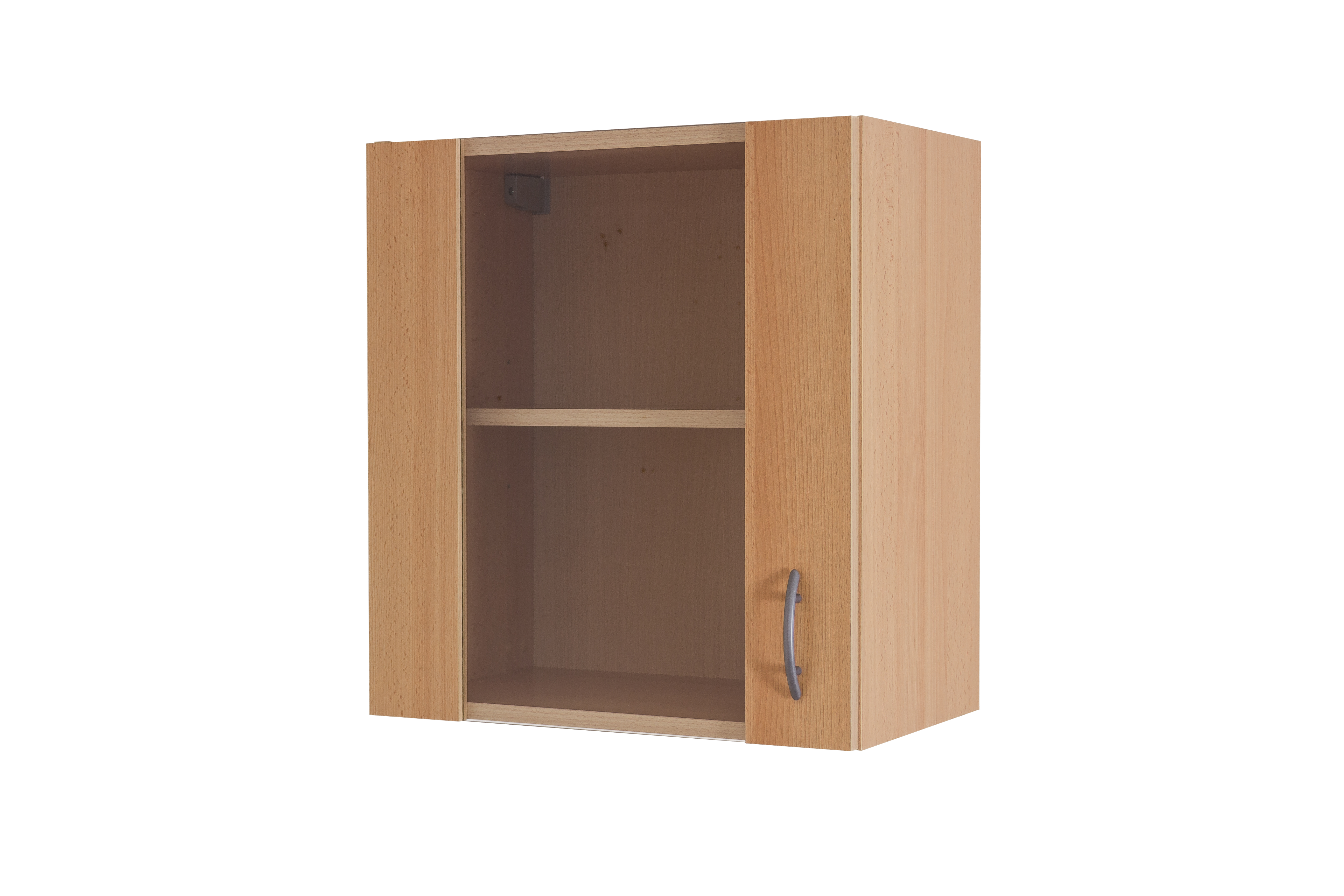 Glashängeschrank Küche - 50 cm breit - Glastür/Buche – Namu