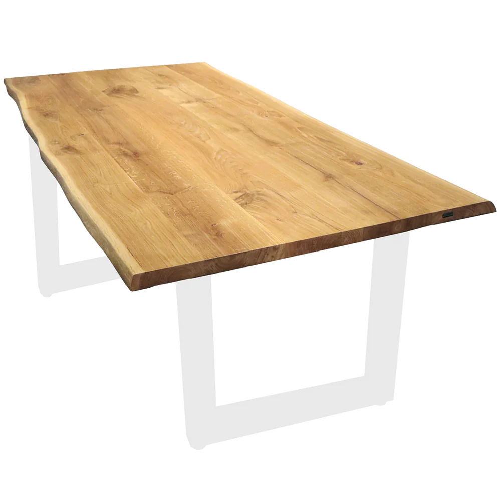 Tischplatte 260 x 100 cm mit Baumkante aus massiver Eiche