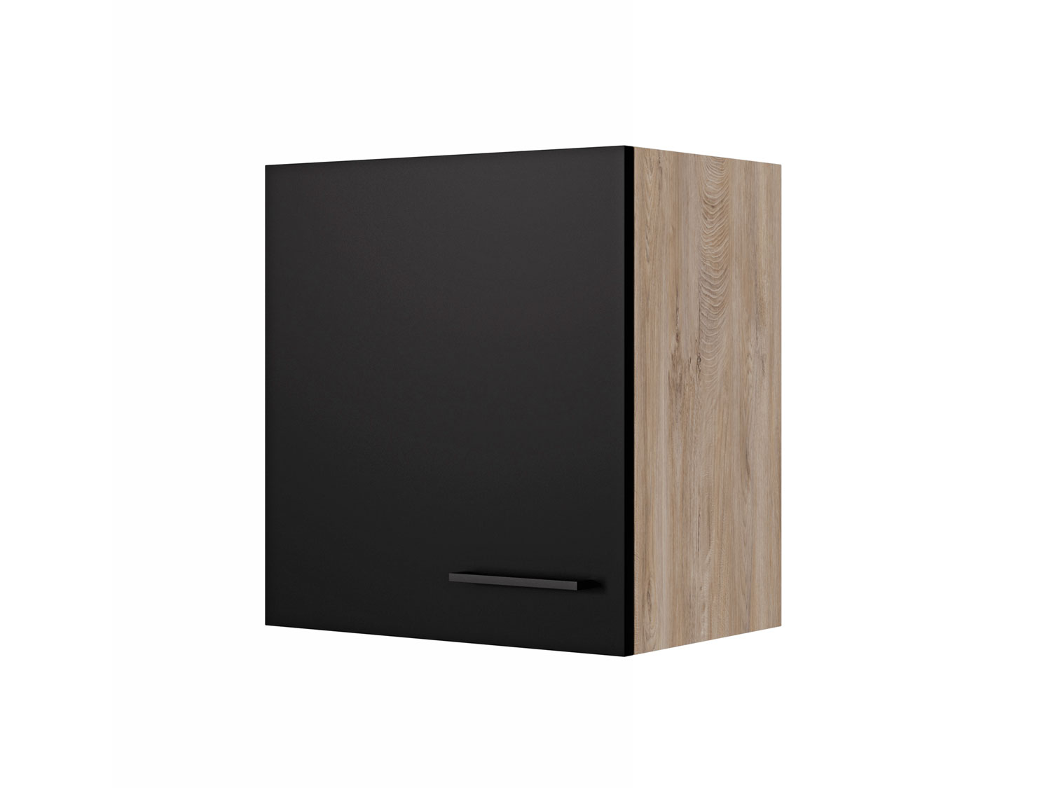 Hängeschrank Küche - 50 cm breit - Schwarz matt Endgrain Oak – Capri