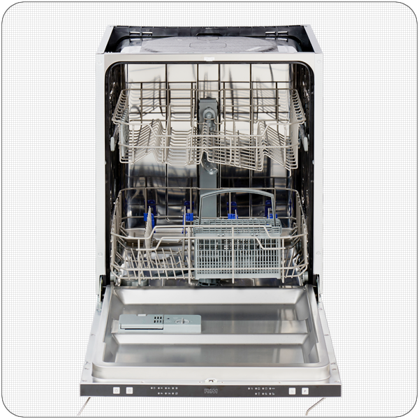 Held Küchenzeile mit E-Geräten & Geschirrspüler - 330 cm breit - Hochglanz Weiß – Orlando