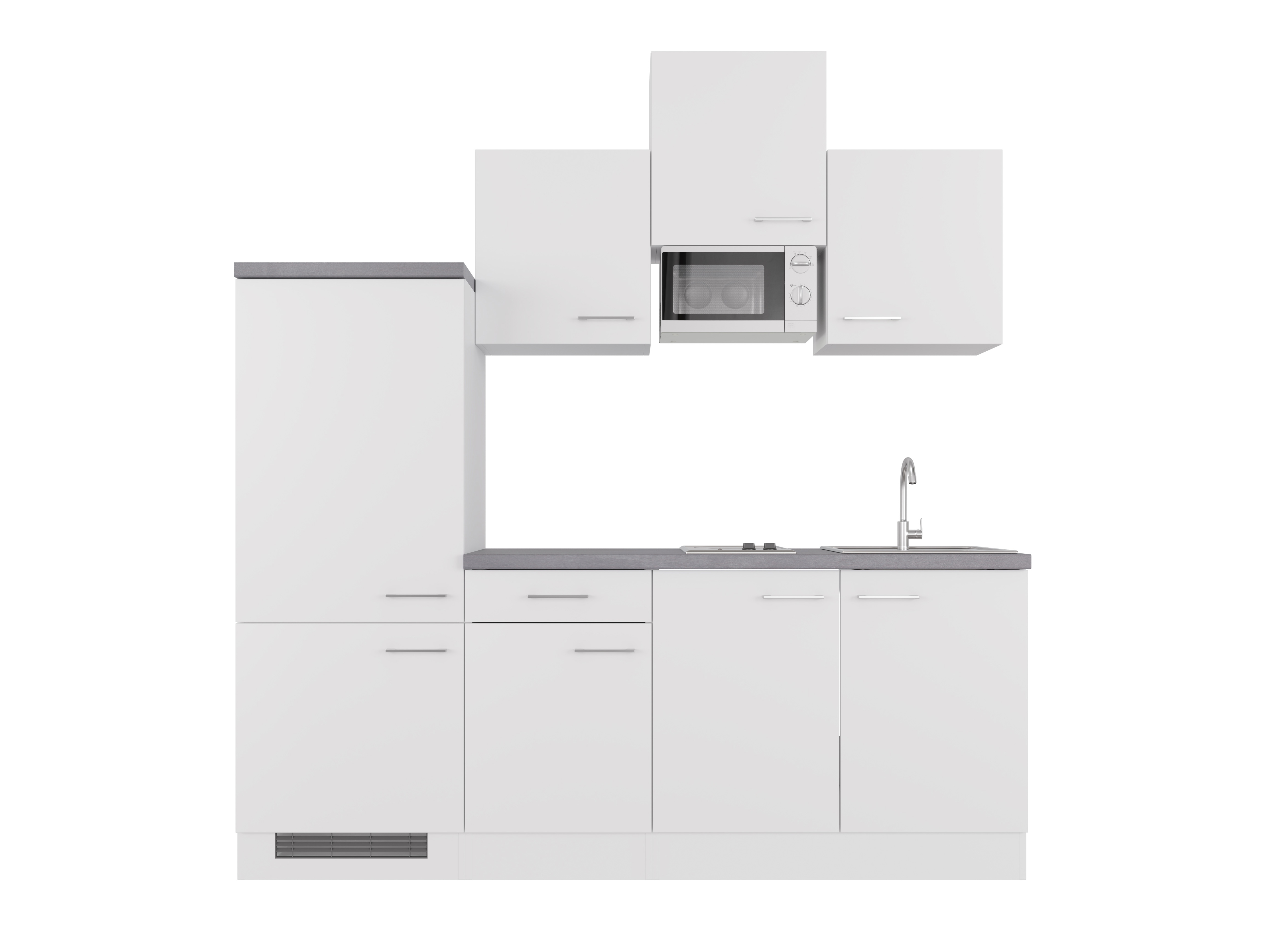 Singleküche mit E-Geräten - 210 cm breit - Weiß – Nawa