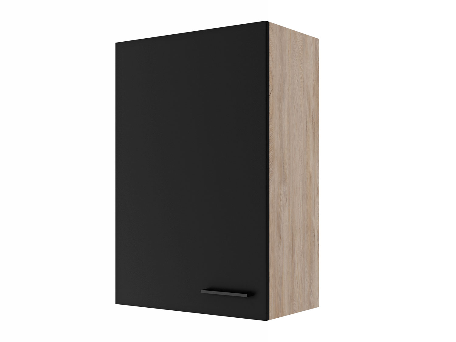 Hochhängeschrank Küche - 60 x 89 cm breit - Schwarz matt Endgrain Oak – Capri