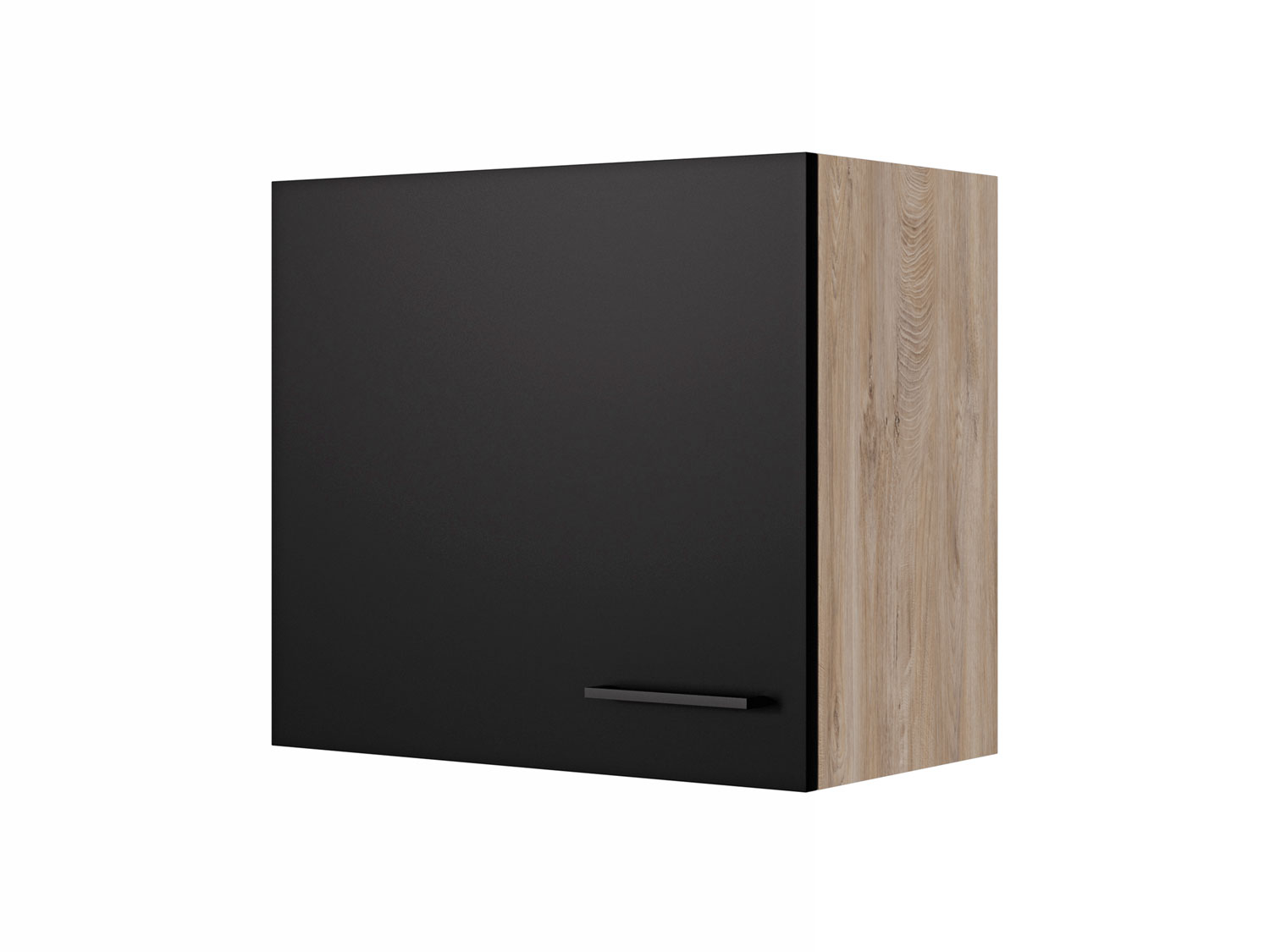 Hängeschrank Küche - 60 cm breit - Schwarz matt Endgrain Oak – Capri