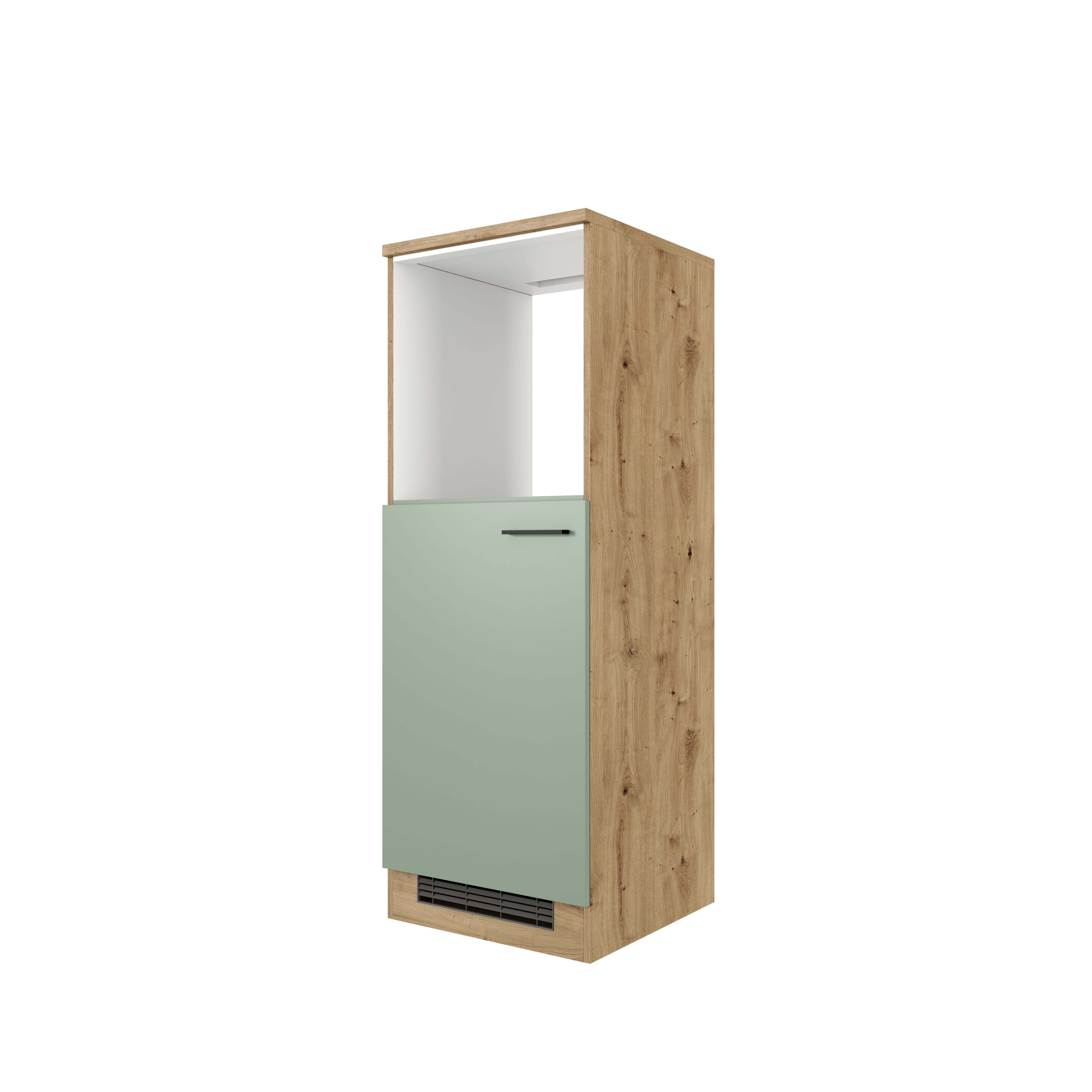 Demi-Geräteschrank Cara 60 cm Schilfgrün matt - Artisan Eiche