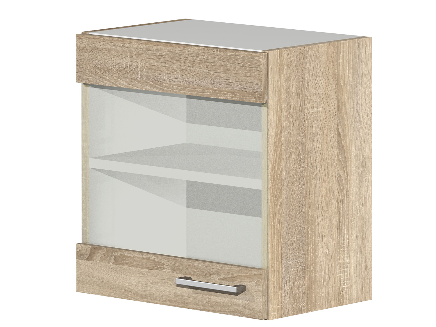 Geschirrschrank - 50 cm breit - Weiß Sonoma Eiche – Salerno