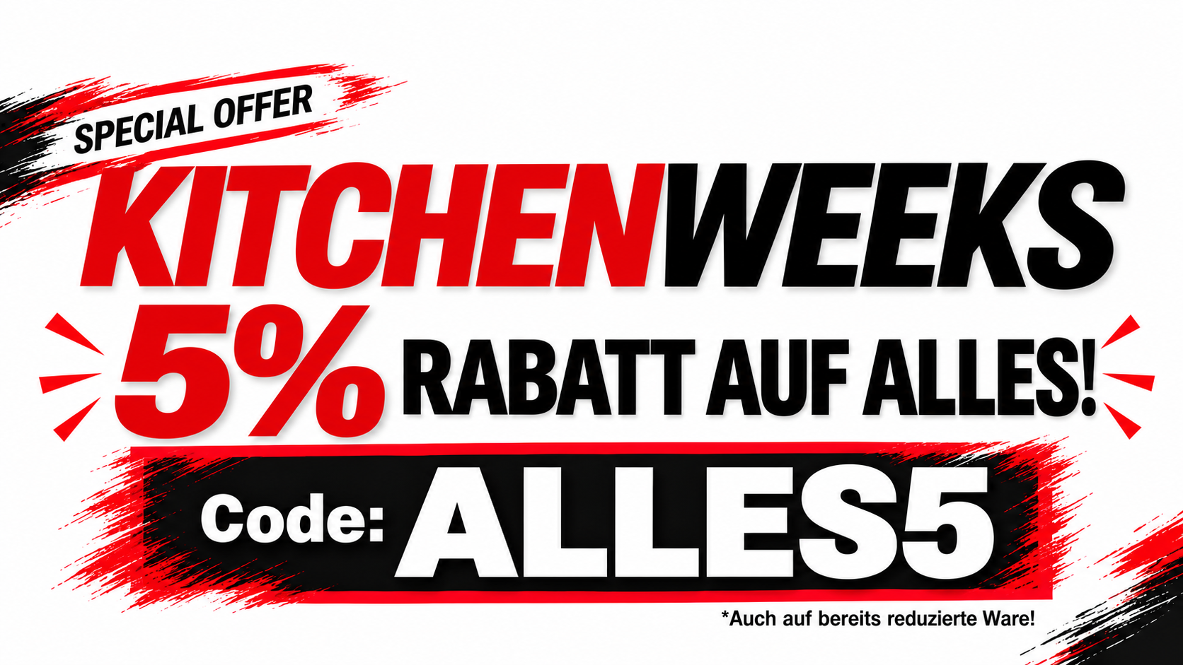 Kitchenweeks: 5 % Rabatt auf alles mit dem Code ALLES5