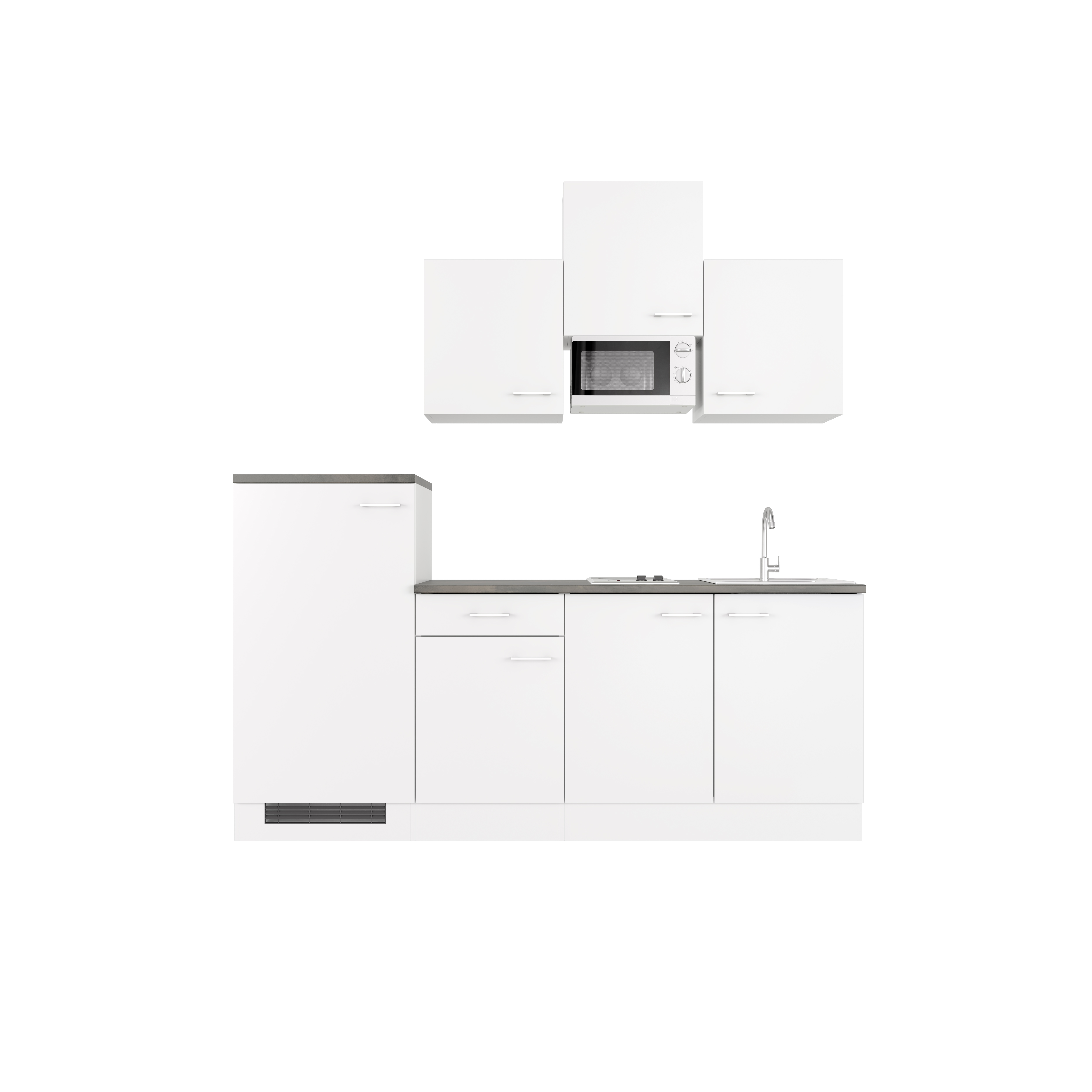 Singleküche mit E-Geräten - 210 cm breit - Weiß – Toska