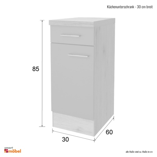 Küchenunterschrank - 30 cm breit